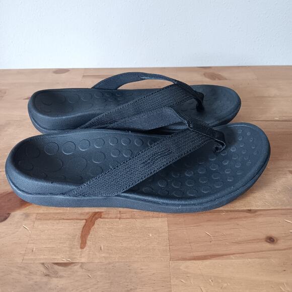 Vionic 44 Wave‎ Black Toe Post Sandals Women’s US Size 8 - Picture 3 of 10